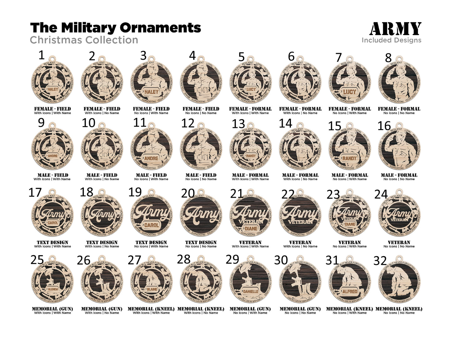 Army Ornament Army Christmas Military Ornament Veteran Christmas Ornament