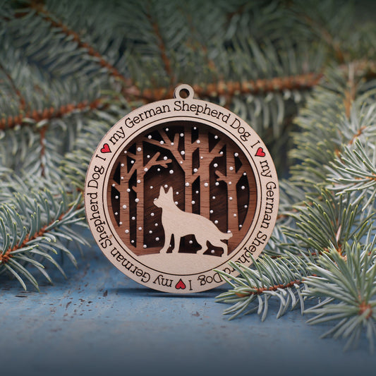 Dog Christmas Ornament |250 Choices| Snow Acrylic background |Personalized Pet Keepsake | Handmade Holiday Gift